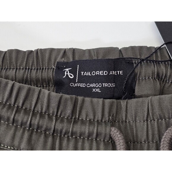 TAILORED‎ ATHLETE Men's XXL Cuffed Cargo Trousers Khaki Chino Pants Joggers NWT - Picture 3 of 6
